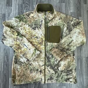 Cabela’s 2XL Fleece Jacket Camo Full Zip Outdoor Hunting Realtree Polyester